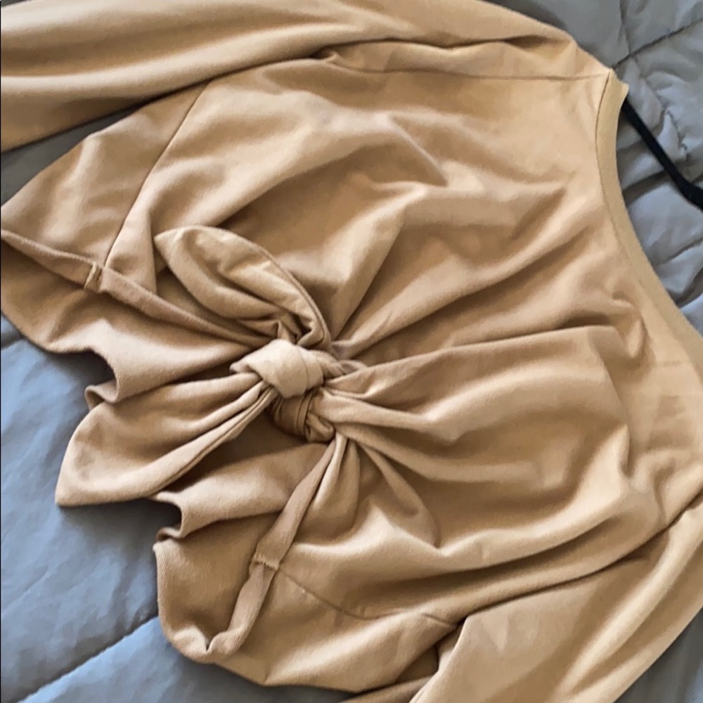 Tan slouchy oversized sweater